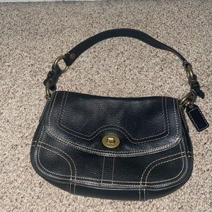 Black Coach Leather Hand bag